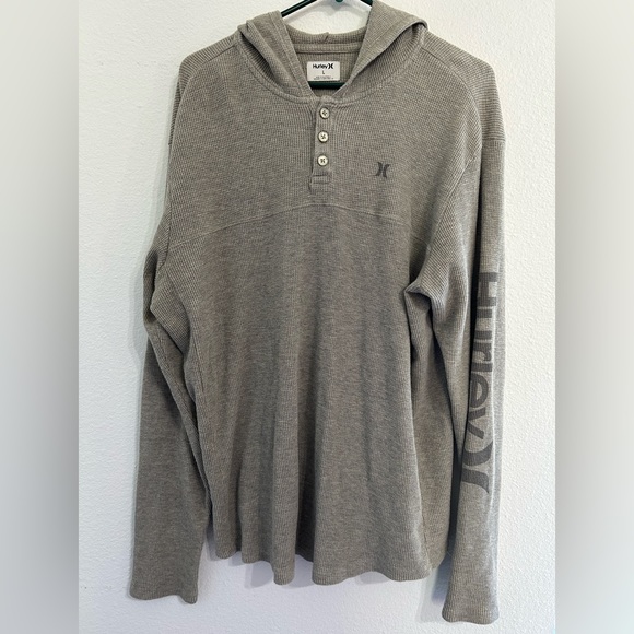 Hurley Long-sleeve Henley Waffle Hoodie - Picture 2 of 6